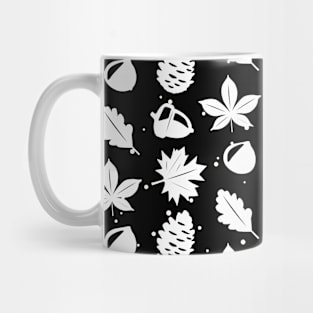 Graphic Nature Pattern on Black Background Mug